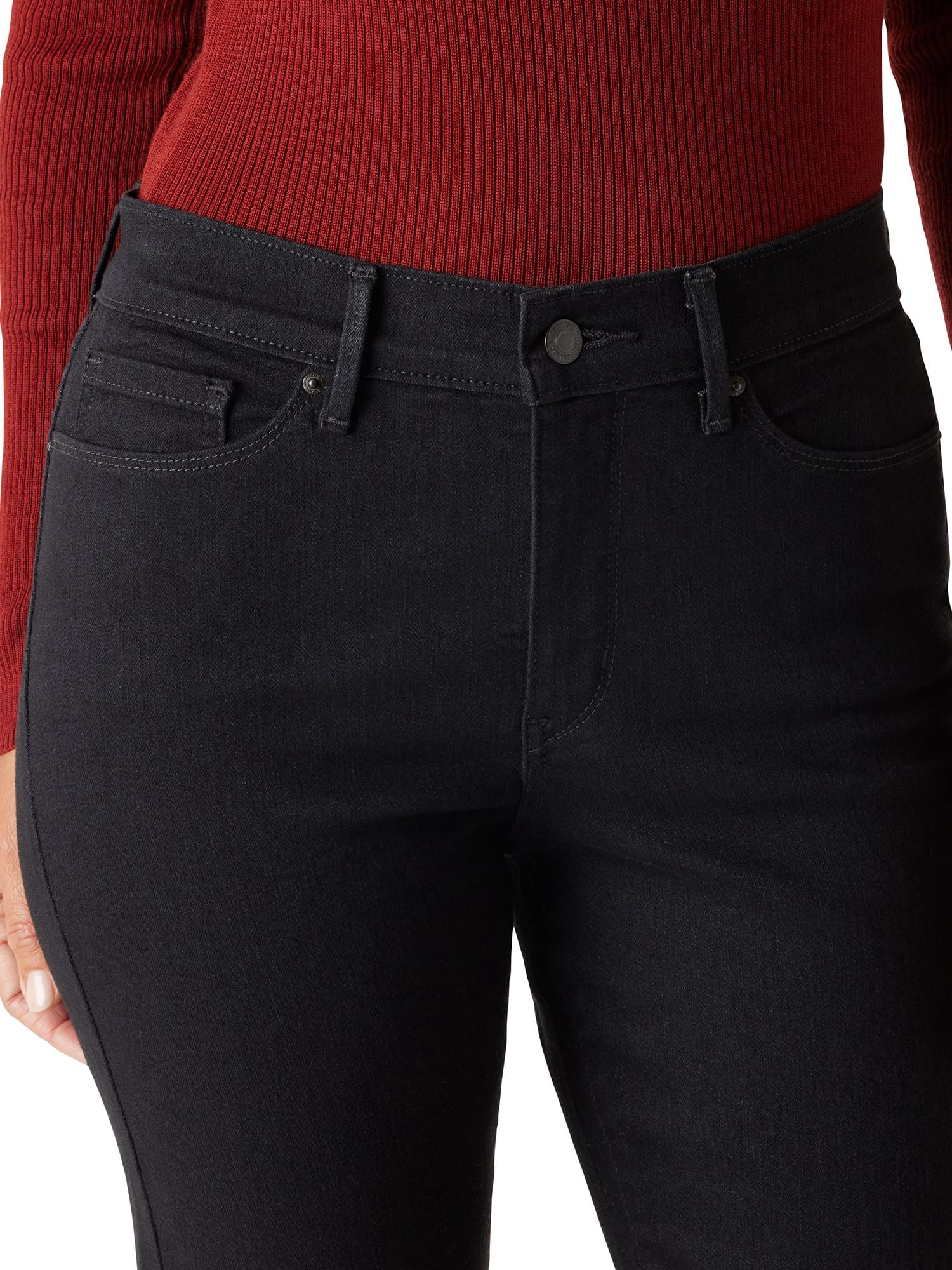 Levi Strauss Signature Women's and Women's Plus Mid Rise Straight Jeans, Tummy-Smoothing Pannel, Sizes 2-26