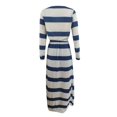 thumbnail image 4 of Outfmvch Long Sleeve Dress for Women Casual Stripe Print Dress V-neck Loose Pocket Long Dress Womens Dresses Fall Dresses, 4 of 5
