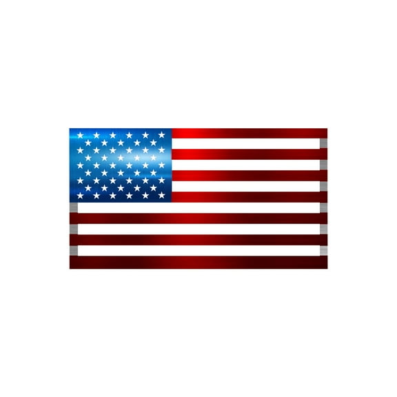 Precision Metal Art American Flag Steel Laser Cut Artwork with Vivid Hi-Grade Anodized Color Finish-Finish:Red/Blue,Size:24"
