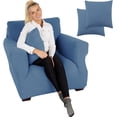 thumbnail image 1 of Jinamart Housse de Fauteuil Extensible Élastique, 1 Pce (Porcelaine Bleu/blanc, Petit), 1 of 7