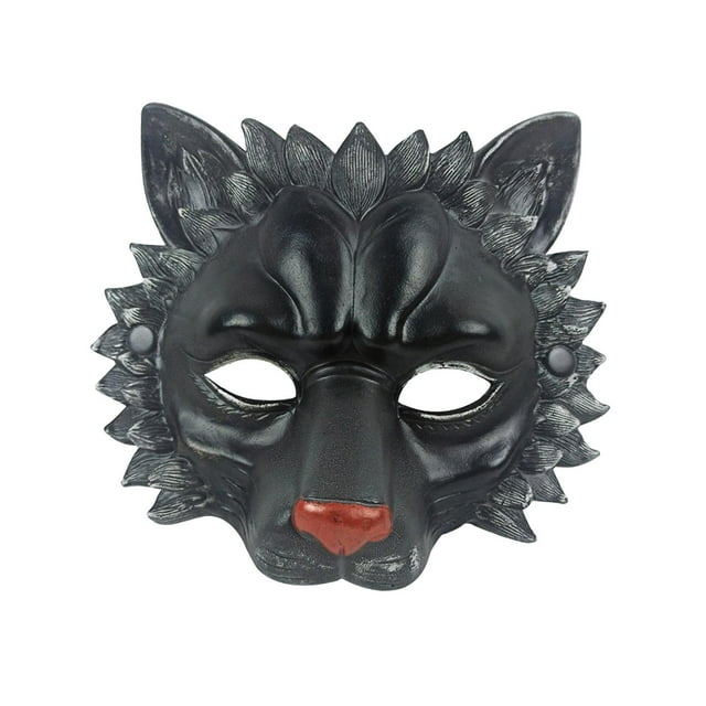 Lion Half Face Decorative Accessory Novelty for Halloween Fancy Dress Dark Dark Gray