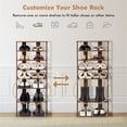 thumbnail image 4 of Pemberly Row 7 Tier Double Rows Shoe Rack Vertical Wooden Organizer Brown, 4 of 8
