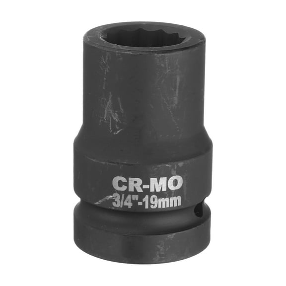 Uxcell 3/4-Inch Drive 12 Point Impact Socket 19mm Metric Spindle Axle Nut Socket Driver Wrench for Auto Repair Easy Removal