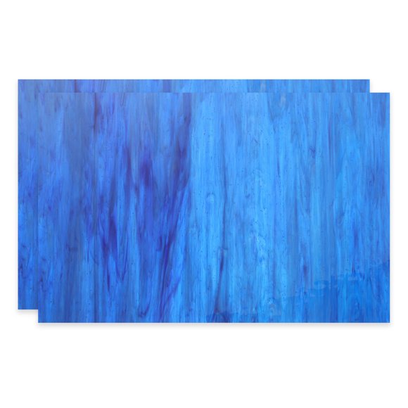 8 x 12 Inch Transparent Stained Glass Sheets, 2 Sheets Mosaic Glass Variety Pack Tiles for Art Supplies Crafts Projects, Dark Blue