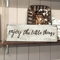 thumbnail image 6 of HFDF Quotes Wall Decor Enjoy the Little Thgs Sign Family Wall Signs Canvas Prts Rustic Wooden Wall Art Wood Pictures for Livg Room Bedroom Office Home Decor, 18x12inch Framed, 6 of 6