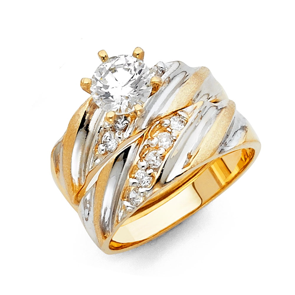 Wellingsale - Wellingsale Ladies Solid 14k Two 2 Tone White and Yellow ...