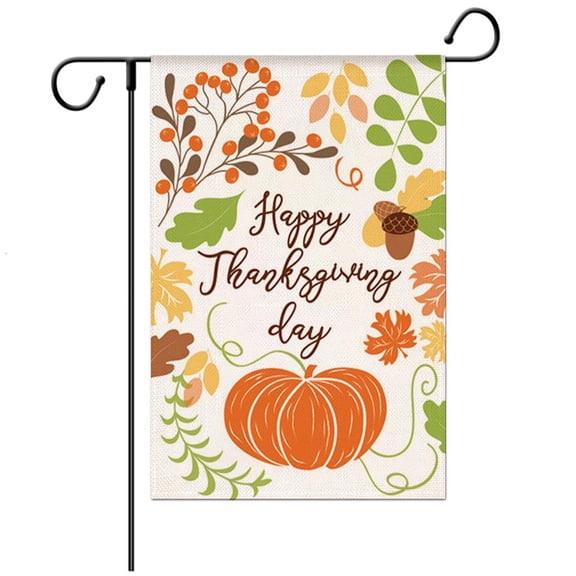HILOGEL Fall Garden Flag 12x18 Inch Vertical Double Sided Autumn Flag Pumpkin Porch Sign
