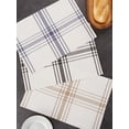 thumbnail image 4 of Contemporary Home Living Windowpane Plaid Cotton Placemats - 19" - Gray and Cream - Set of 6, 4 of 8