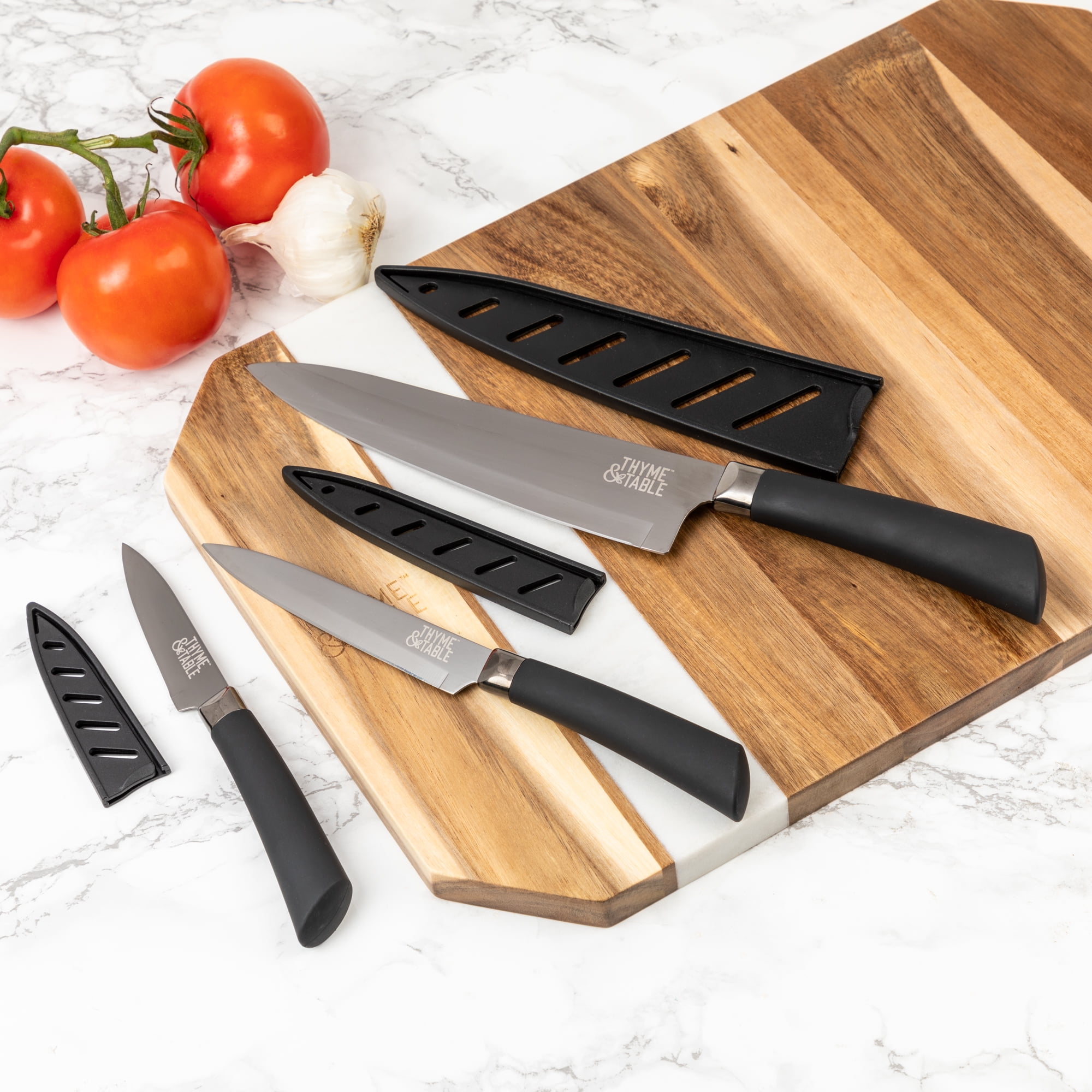 Thyme & Table Black Stainless Steel 3 Piece Knife Set