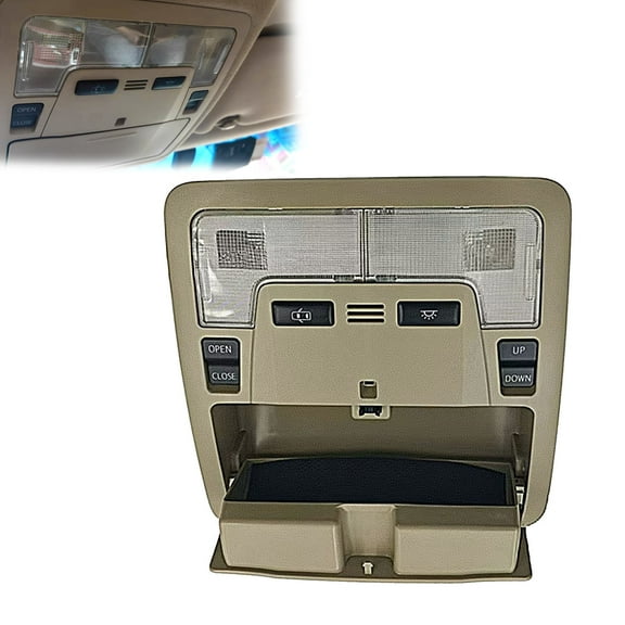 for Toyota Camry 2012-2016 Overhead Console Dome Light Replacement, Sunroof Switch Reading Light Storage Box Car Accessory Assembly-beige