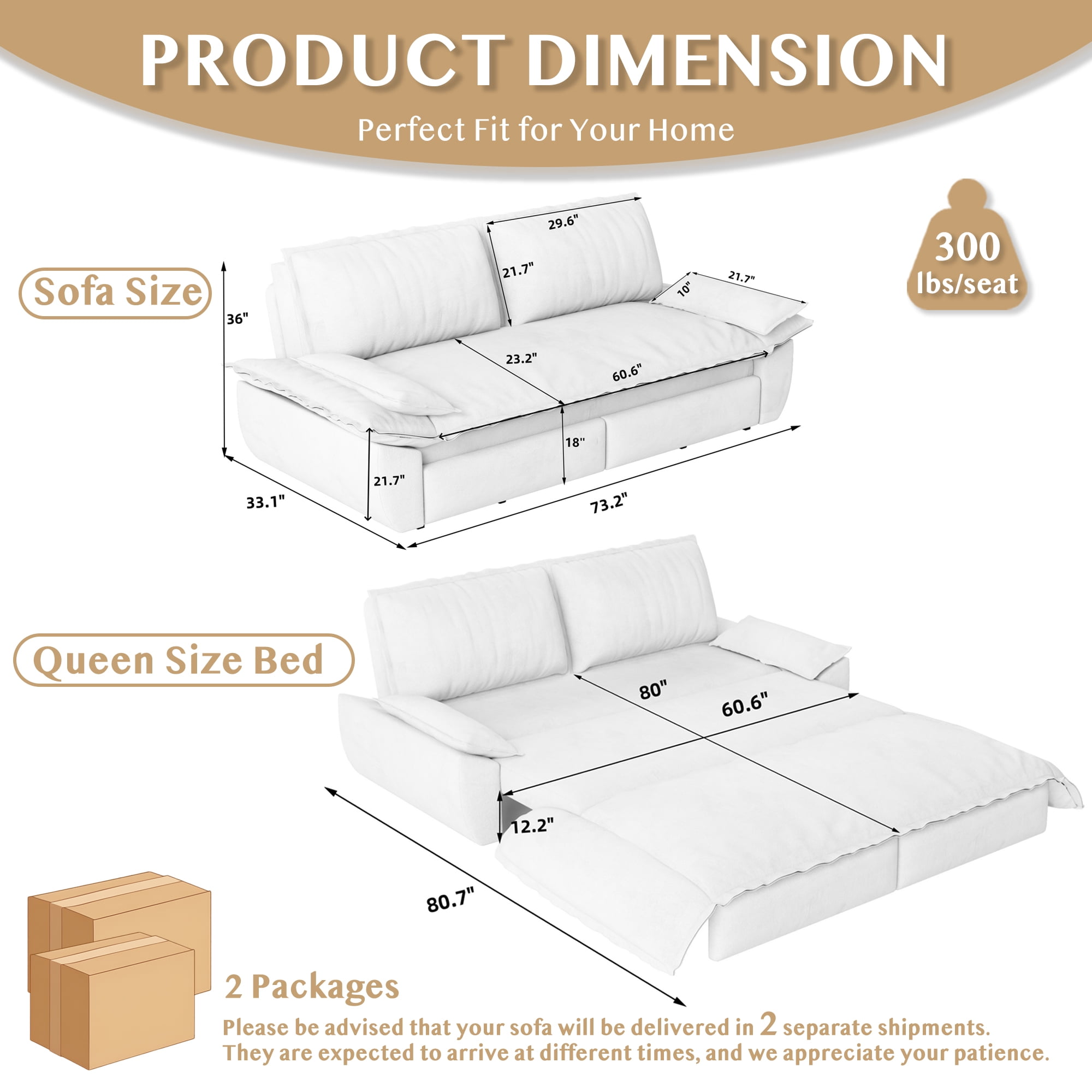 73.2" Futon Sofa Bed Queen Size, Pull Out Bed, 3-in-1 Convertible Sleeper Sofa with 2 Soft Pillows, Modern Velvet Futon Couch for Living Room, Small Space, Apartment, Bedroom, Black