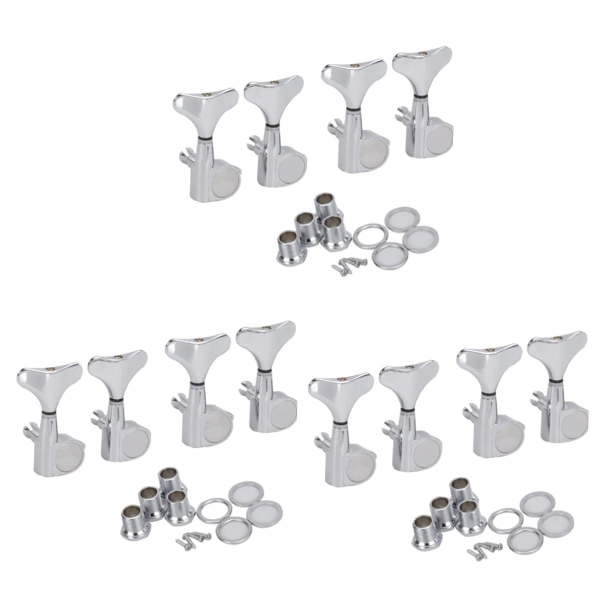 Raindrops 12 pcs  4R Bass Tuners Machine Heads Tuning Pegs (Silver)