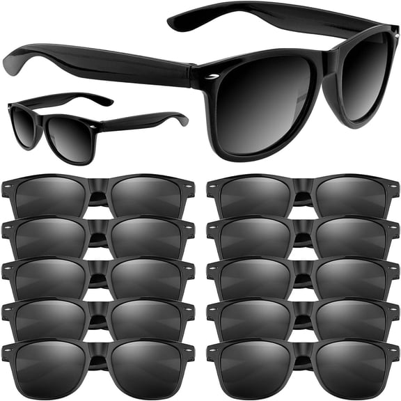 GJX 12 Pack Bulk Black Sunglasses, Party Favors for Summer Beach Pool