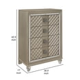 thumbnail image 5 of Benjara Loy Tall Dresser Chest, 4 Drawers Champagne Gold Metallic, Mirror Trim, 5 of 6