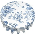 thumbnail image 3 of Spring Tablecloth 60 Inch Round, Blue Watercolor Flower Table Cloth, Chinoiserie Floral Tablecloths Polyester Fabric Farmhouse Decorative for Spring Home Kitchen Dining Party, 3 of 6