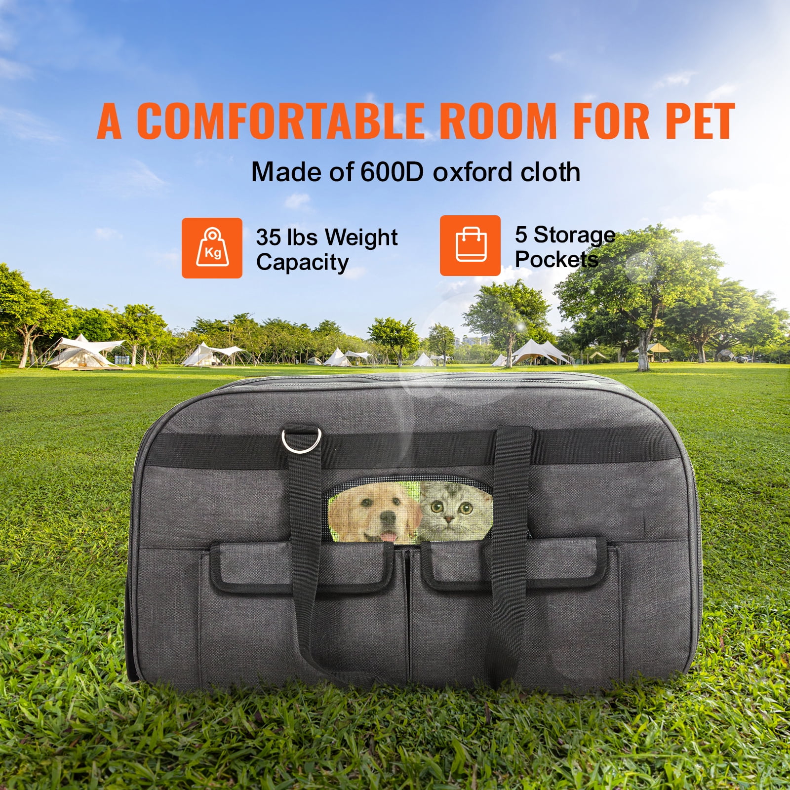 KFFKFF 35 -Pound Black Cat Dog Small Medium -Sized Animal Kitten Puppy Rolling Pet Carrier With A Wheel Car Vehicle
