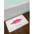 thumbnail image 2 of Kiss Bath Mat, Watercolor Style Woman Lips with Pink Lipstick and Kiss Me Words, Plush Bathroom Decor Mat with Non Slip Backing, 29.5" X 17.5", Pale Grey Hot Pink, by Ambesonne, 2 of 2