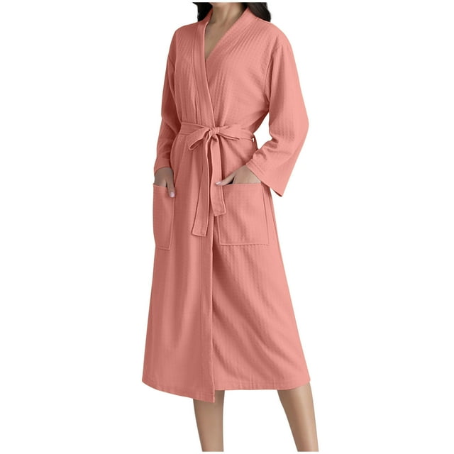 Unisex Flannel Bathrobe, Hooded Long Sleeve Robe with Pockets and Belt for Winter Home Comfort
