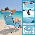thumbnail image 5 of Slsy Folding Tanning Lounge Chair with Removable Soft Mattress & U-Shaped Pillow,5-Level Adjustable Outdoor Beach Bed for Sunbathing&Napping,Portable Striped Reclining Cot for All-Season Comfort, 5 of 7