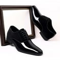thumbnail image 7 of Hoshose Fashion Men's Dress Shoes Glossy Leather Lace Up Low Heel Business Formal Shoes Comfort Lightweight, 7 of 7