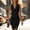 *Black, variant on ClodeEU Women's Elegant V Neck Button Dress ,Wedding Guest Party Midi Dress Gray,Womens Plus L