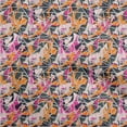 thumbnail image 1 of oneOone Cotton Cambric Orange Fabric Abstract Dress Material Fabric Print Fabric By The Yard 56 Inch Wide, 1 of 4
