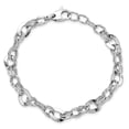 thumbnail image 4 of 14k White Gold Bracelet Fancy mm 7.5 in Polished D/C, 4 of 5