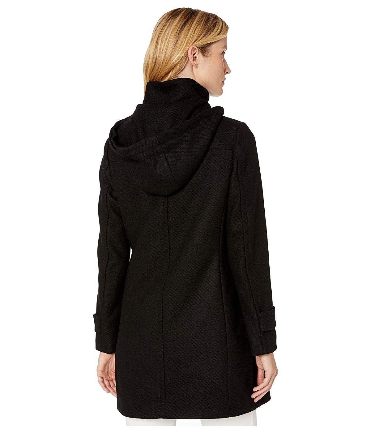 cole haan wool twill hooded duffle coat