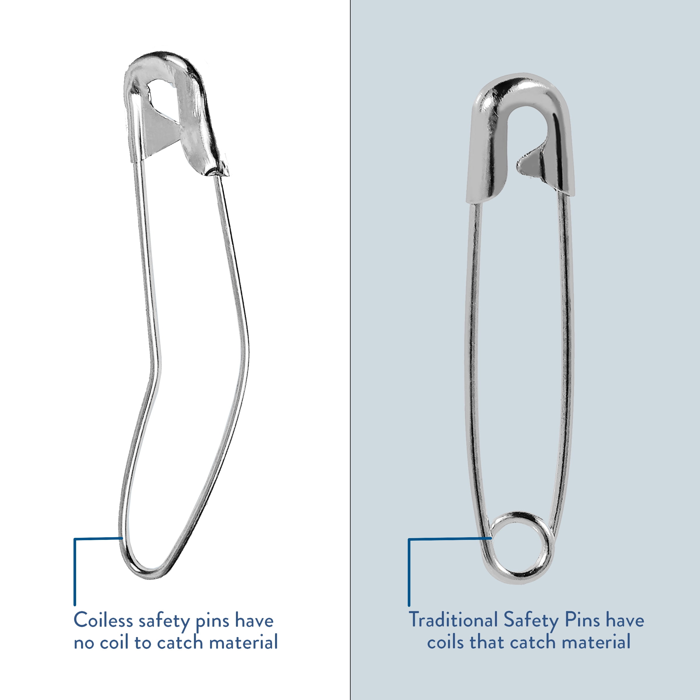 (3 pack) Hello Hobby Size 3 Coiless Curved Safety Pins (30 Count)