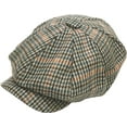 thumbnail image 3 of Brown Oversized Herringbone Wool Blend Applejack Newsboy Ascot Cabbie Ivy Hat, 3 of 8