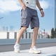 thumbnail image 3 of Pantalones cortos cargo para hombre con cordón ajustable, color caqui liso, elásticos, con bolsillo frontal, bermudas anchas de nailon de lujo para hombres grandes y altos, 3 of 5