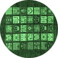 thumbnail image 1 of Ahgly Company Indoor Round Abstract Emerald Green Modern Area Rugs, 6' Round, 1 of 4