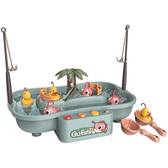 Vogacara Juguete de pesca para niños, plataforma de pato de pesca eléctrica con música, juego de pesca, juguetes educativos Juguetes Educativos verde Vogacara FN007477-01