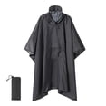 thumbnail image 1 of MIASHUI Rain Ponchos for Adults Waterproof Camping Raincoats with Hood,Grey,One Size, 1 of 8