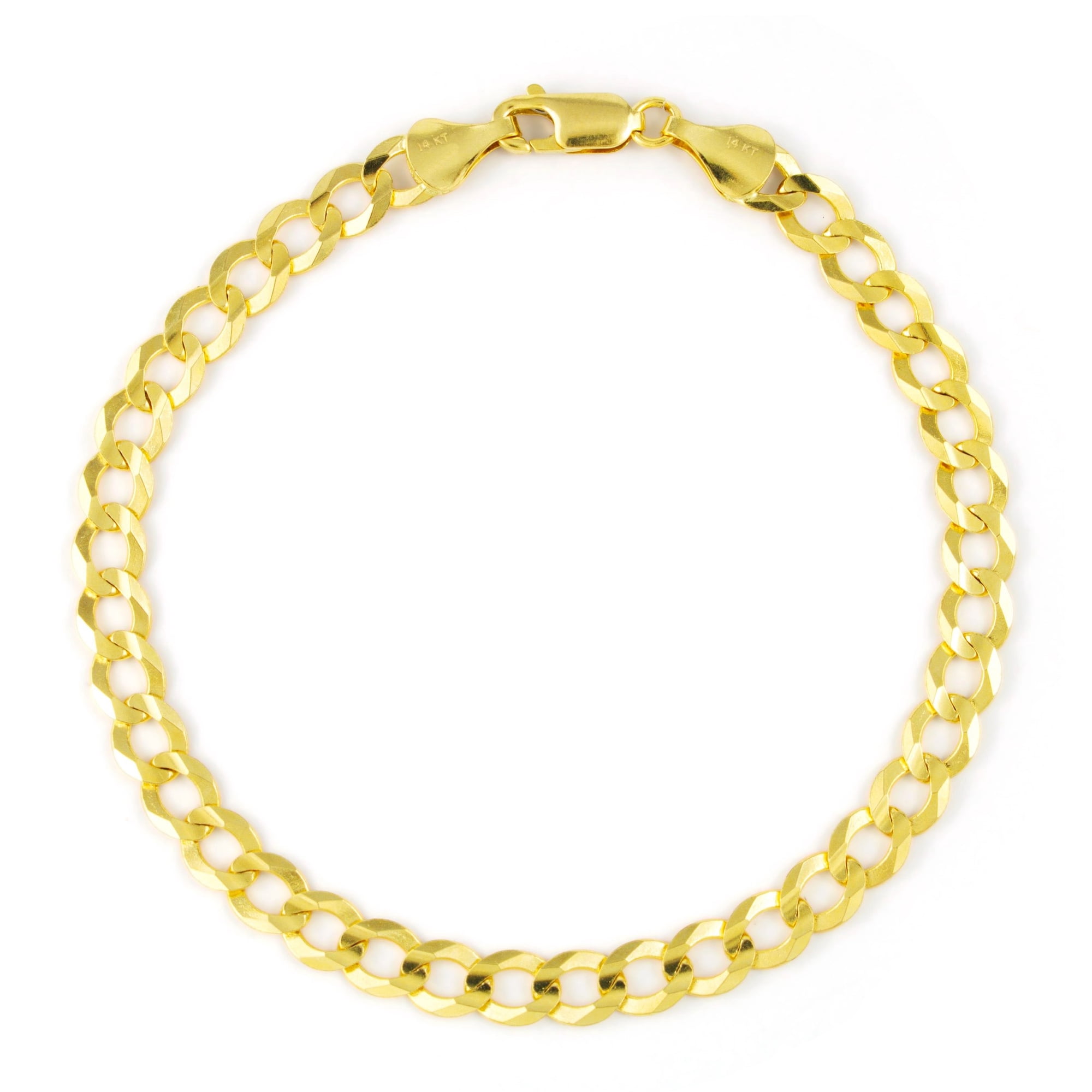 Nuragold 14k Real Yellow Gold Solid Cuban Curb Link 6mm Chain Bracelet (7"-9") Italian Jewelry for Men & Women