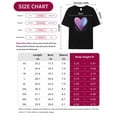 thumbnail image 7 of Women's T-Shirts, Love Heart Valentine's Day Polka Dots Cotton Crewneck Tee Short Sleeve Casual Tops Loose Graphic T-Shirt Black, 5XL, 7 of 7
