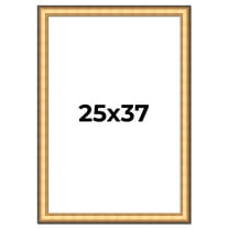 25x37 Frame Gold Plein Aire Solid Wood Picture Frame Width 2 Inches | Interior Frame Depth 0.5