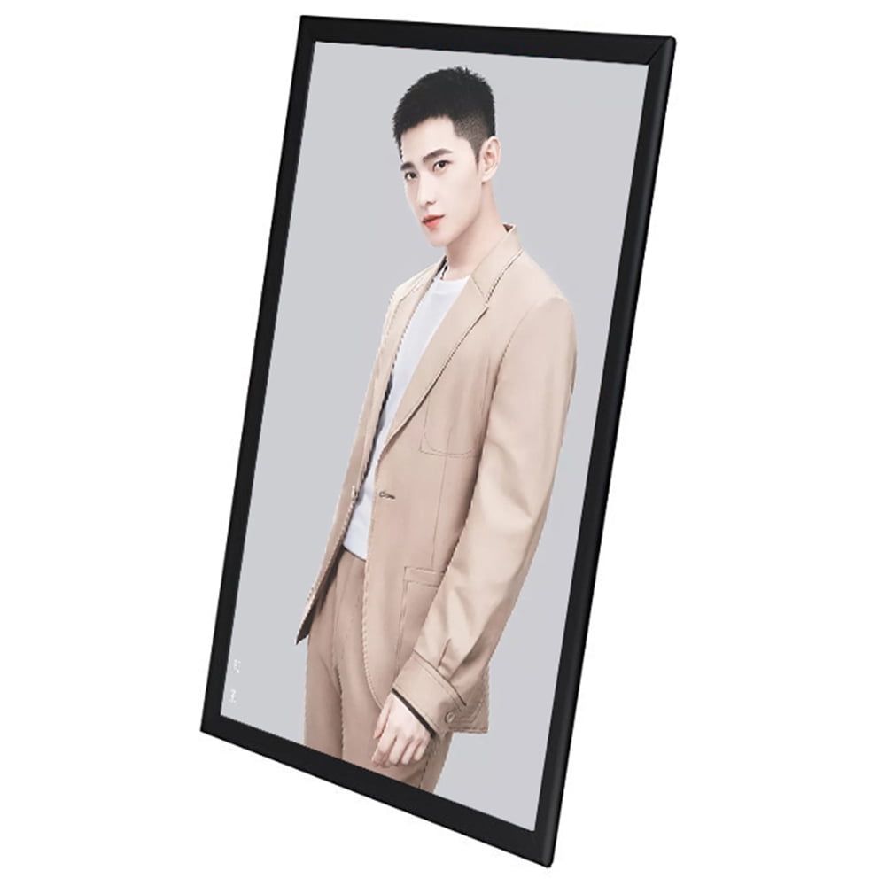 HKSIGN 18X24 Inch LED Backlit Movie Poster Frame, Black, Wall-Mounted Display Case for Home Theater and Cinema Room Decor