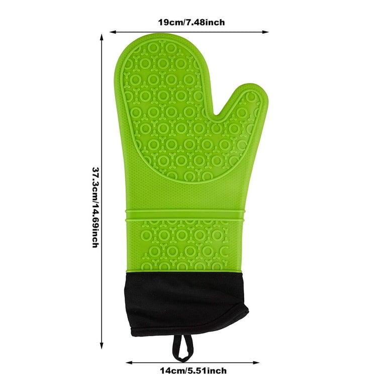 Skpblutn Kitchen Product Extra Long Oven Mitts and Pot Holders Set – Heat  Silicone Oven With Soft Cotton Liner – Kitchen for Baking Bbq Grill Anti  Scalding Gloves Green 
