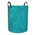 thumbnail image 2 of Fotbe Blue Green Glitter Laundry Basket with Handles, Waterproof Large Laundry Hamper, Wash Bag for Corner Dorm, Rolling Laundry Basket with Handles-Small, 2 of 8