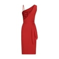 thumbnail image 4 of QIPOPIQ Robe de Cocktail pour Femme Vintage Portefeuille Froncée Robes Robe d'Invitée de Mariage Été Liquidation, 4 of 6