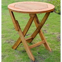 International Caravan Furniture Piece Acacia Round Folding Table