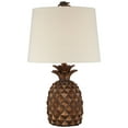 thumbnail image 2 of Regency Hill Paget Tropical Accent Table Lamp 23 3/4" High Pineapple Brown Oatmeal Fabric Tapered Drum Shade for Bedroom Living Room Bedside Office, 2 of 8