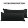 thumbnail image 1 of Juego de 2 fundas de almohada PiccoCasa con cremallera para almohadas corporales, negro reina, 1 of 7