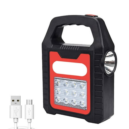 

USB Recharge&Solar Energy Portable Lantern Waterproof LED Working Light Emergency Camping Flashlight Red