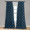 thumbnail image 5 of Ambesonne Geometric Curtains, Spring Blossoming Floral, Pair of 28"x84", Dark Blue Cream, 5 of 5