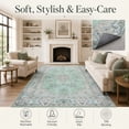 thumbnail image 2 of KAROSA Green Vintage Machina Washable Area Rug, Soft Low Pile Rug with Non-Slip TPR Backing,4'x6', 2 of 7