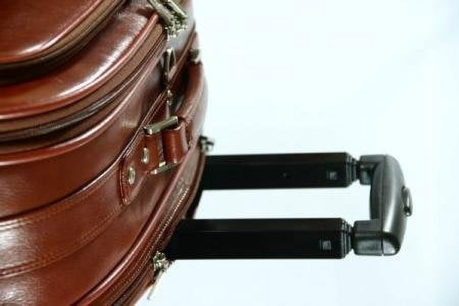 K-Cliffs Genuine Leather Rolling Briefcase Travel Luggage Laptop Bag, Brown Unisex