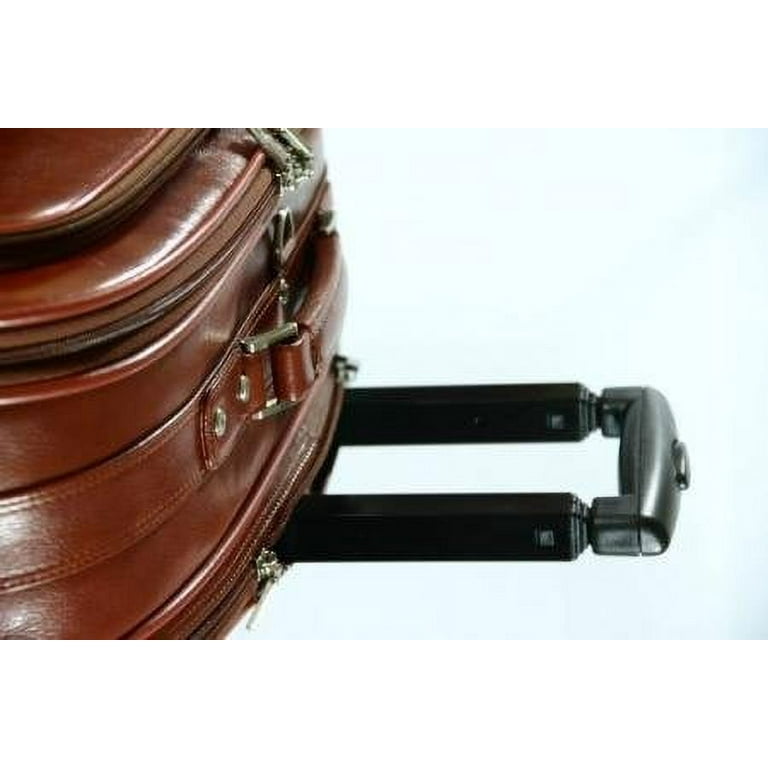 K-Cliffs Genuine Leather Rolling Briefcase Travel Luggage Laptop Bag, Brown  Unisex