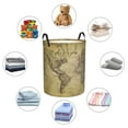 thumbnail image 6 of Balery Vintage World Map Round Laundry Basket with Handles Waterproof Freestanding Laundry Hamper for Clothes Toys in the Dorm and Family-Small, 6 of 8